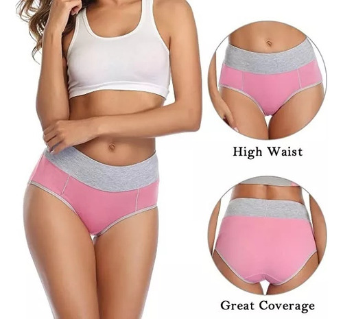 Calzoncillos Elásticos De Cintura Alta Para Mujer De Algodón