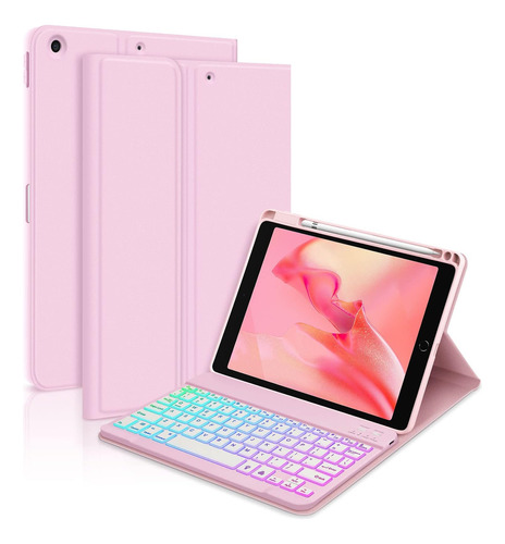 Funda Con Teclado Goojodoq / Para iPad 10.2 / Pink