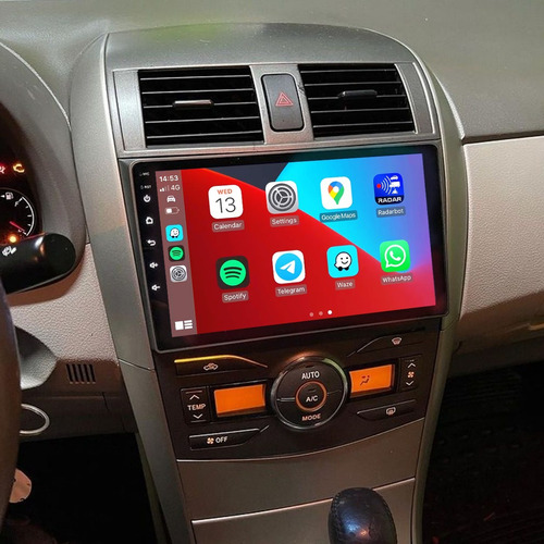 Multimídia Bluetooth Carplay Espelha Sem Fio Corolla 9p Kit