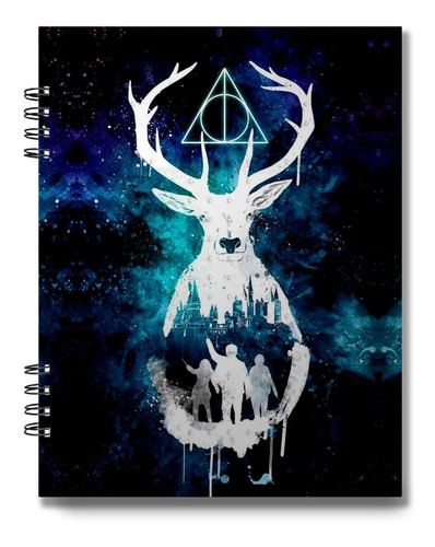 Bitacora Cuaderno Dibujo Harry Potter 100 Hojas Bond 75 Grs