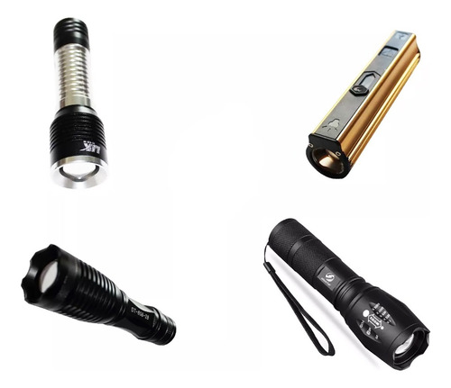 4 Lampara Led Tactica Usb Destapador Encendedor Power Bank