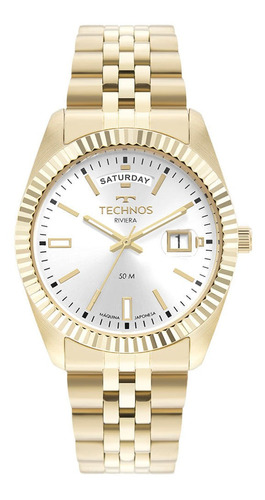 Relógio Technos Feminino Riviera Dourado - 2350al/1k Cor do fundo Branco