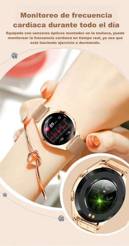 Reloj Smartwatch Redstring Y35 Mujer Elegante Sport Plateado Milanese/silicona Gris Plateado