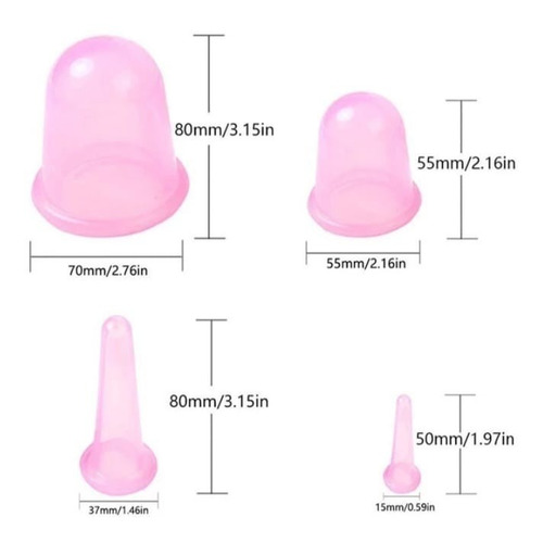 Imagen 4 de 4 de Anticelulitis Ventosas Elimina La Celulitis Pack De 4 Unid