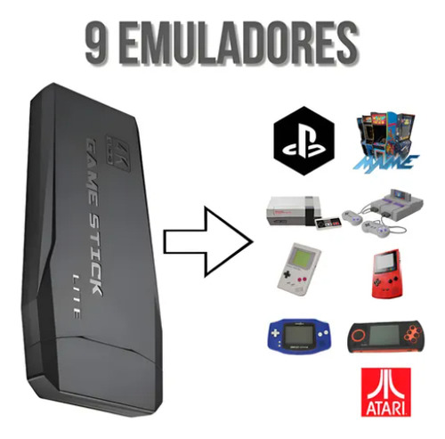 Stick Vídeo Game 4k Hd 15mil Jogos 64gb 2 Controles Sem Fio