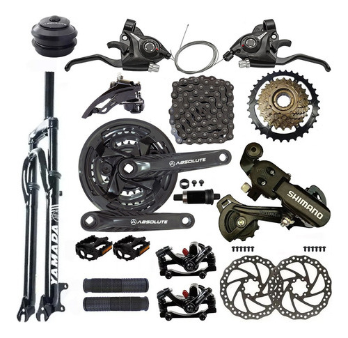 Kit 21vel Bike Aro 29 Suspensão Freios Disco Cambio Shimano