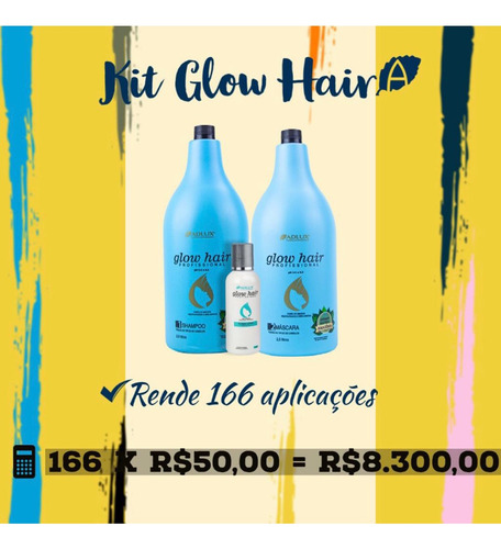 Hidratação Lavatório Glow Hair Profissional Adlux - 3 Passos