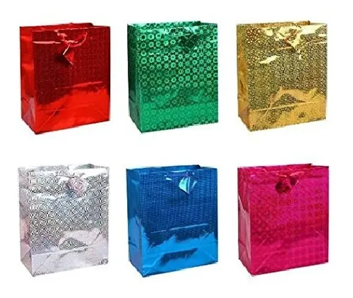 Bolsa Regalo Metalizada Colores  14.5x11.5 Cm X 6 Unidades