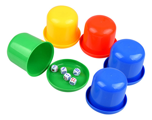 Juego De Dados De 5 Piezas Con Vaso Agitador Y 25 Dados De C