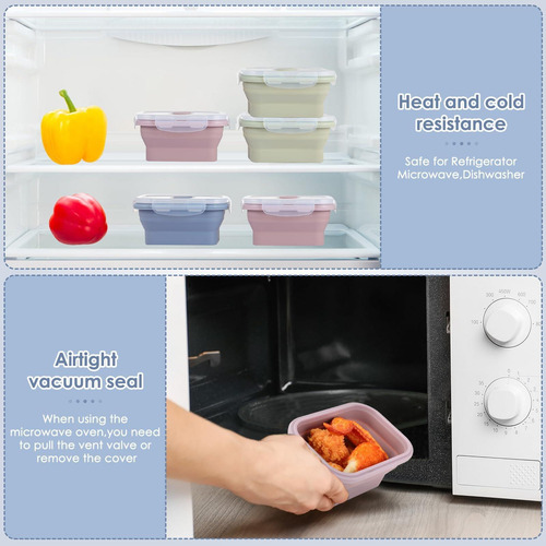 Mifoci 6 Recipientes De Silicona Para Alimentos De 11.8 Oz C