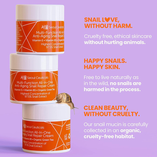 Crema Hidratante Seoulceuticals Snail Mucin 97,5% 120ml