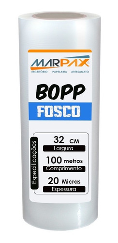 Imagem 1 de 3 de Bopp Fosco Para Laminação Bobina A3 32cmx100m Marpax 01un