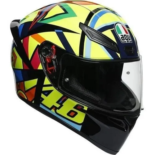 Casco Para Moto Agv K1 Top Soleluna 2017 Amarillo/ Negro