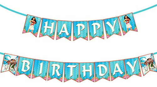 Moana Inspired Happy Birthday Banner Party Supplies Tro...