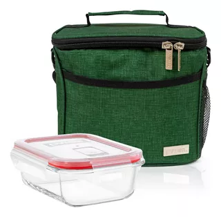 Pyrex Lonchera Térmica Ejecutiva Verde C/táper-650 Ml Gratis