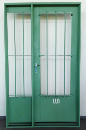 Puerta Exterior Seguridad Chapa Y Reja En Hierro (10/13 Ø)