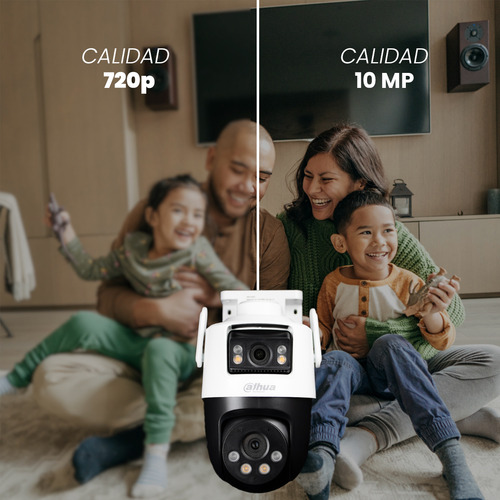 Kit Cronos Cámara Dahua Ip Pt Ipc-wpt1539dd-sw-5e2-pv Wifi Cruiser Dual 10mp Fullcolor Audio Bidireccional Auto Tracking + Microsd 128gb + Protección Metálica + Accesorios Cctv Wpt1539d-plus-128