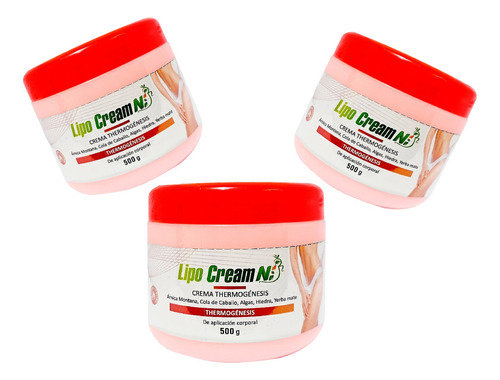 3 Crema Reductora Para Abdomen Lipo Cream Tapa Roja