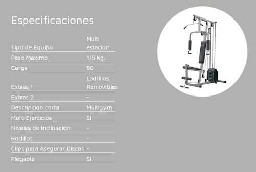 Multigimnasio Randers Arg-1205d Con Carga Hasta 50 Kg Oferta
