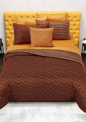 Edredón King Size Andrea Home Café Obscuro Diseño De Rayas
