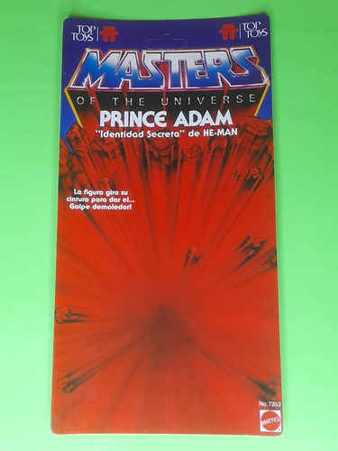 Cartón Original Muñeco Príncipe Adam Top Toys Años 80 He-man