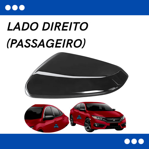 Capa Retrovisor Civic 2017 A 2020 21 Black Piano S/pisca