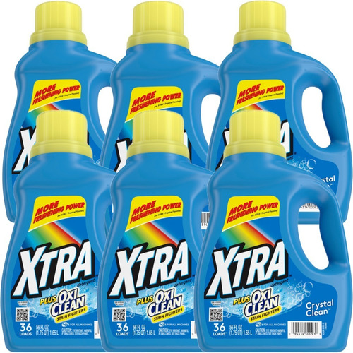 Xtra Plus Oxiclean 6 Pack Detergente Líquido Para Ropa