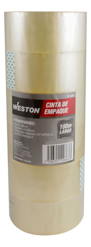 6 Cinta De Empaque Transparente 48mm X 150m Weston Tp-1050