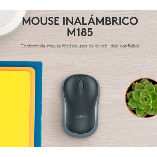 Mouse inalámbrico Logitech M185 gris