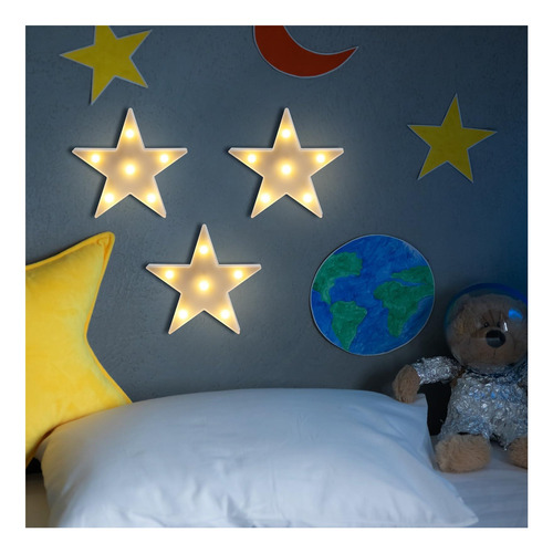 Luz De La Noche Led De 3 Pcs Led Led Star White Night Light