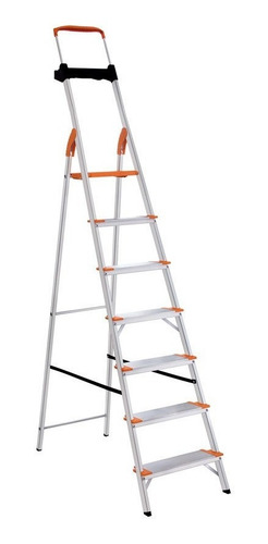 Imagen 1 de 9 de Escalera Tramontina Premium Aluminio 7 Escalones Tijera