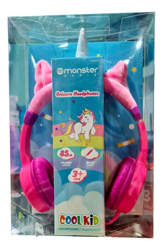 Audifonos Niña Monster Audio Coolkid Unicornio Con Orejas 3+