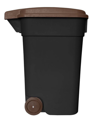 Bote De Basura Cesto Sablon Negro 145 L Con Ruedas Y Tapa