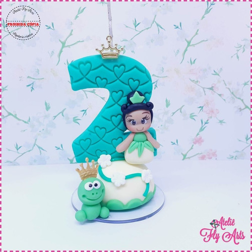 Imagem 1 de 2 de Velas Tematica Em Biscuit Vela Aniversario Princesa Tiana