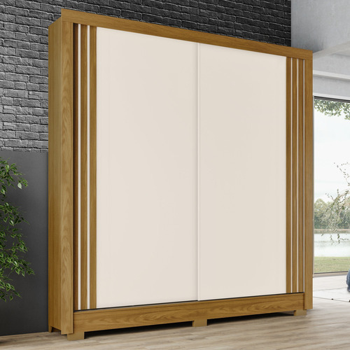 Guarda-roupa Casal 2 Portas 4 Gavetas Nature/off White B93