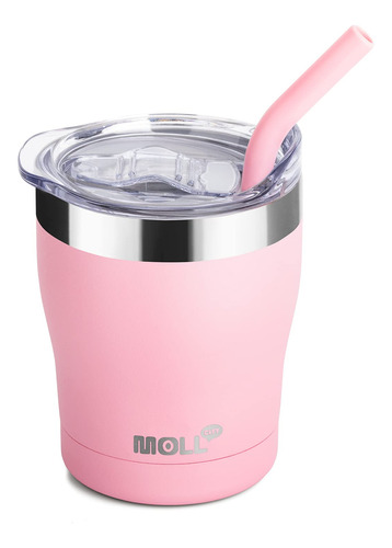 Mollcity Vaso Para Ninos Con Pajita, Vaso De Acero Inoxidabl