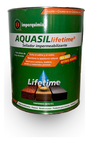 Impermeabilizante/sellador Transparente Aquasil Lifetime 4 L