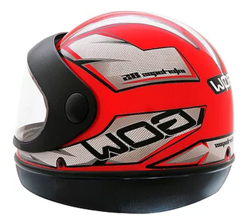 Capacete Gow Interlagos Vermelho/prata