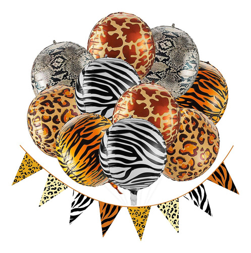 Globos Orbz Animales 22 Pulgadas Safari Selva Fiesta Banner