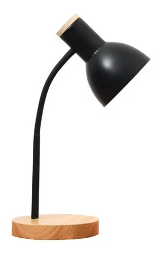 comprar Lámpara Con Base De Madera Negro Otec Color de la estructura Marrón claro Color de la pantalla Negra