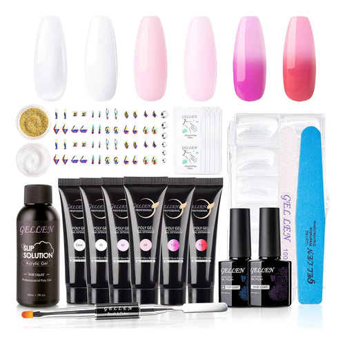 Kit De Uñas Gellen De Gel De Polietileno Acrilicas 