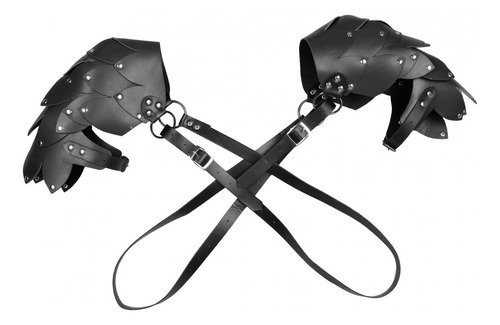 Medieval Shoulder Pauldron Pu Leather Adjustable Black