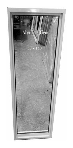 Paño Fijo Aluminio Blanco  30x150 Vidrio Entero 4mm 