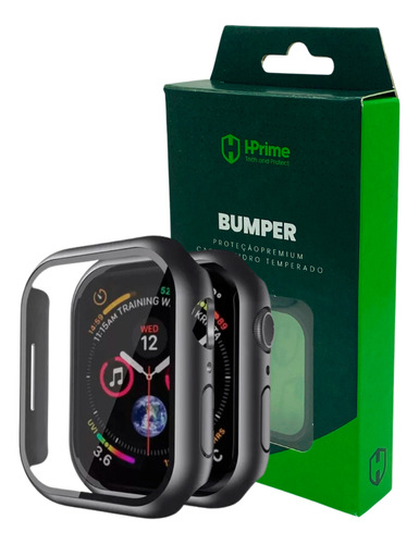 Capa Bumper Hprime + Película Vidro Temp Watch 45mm 7 8 9