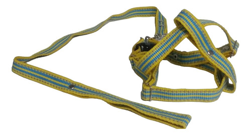 Arnés Pechera Paracaídas Collar Perro Amarillo Gris Azul M/s
