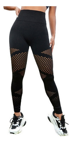 Leggings De Yoga Con Rayas Huecas Sexy Para Mujer