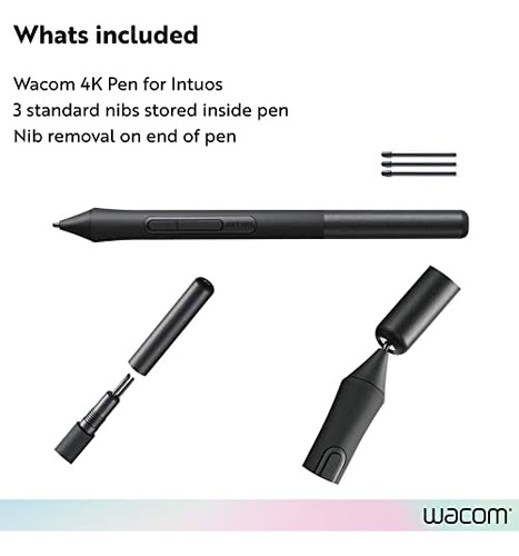 Bolígrafo Wacom Lp1100k 4k Para Tableta Intuos, Negro