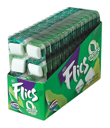 Chicle Flicks - Menta Y Tuti Fruti - Caja X 14 Unidades