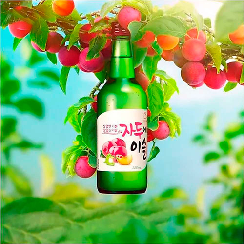 2 Botellas Soju Jinro Alcohol Coreano Ciruela De Sabor 360ml