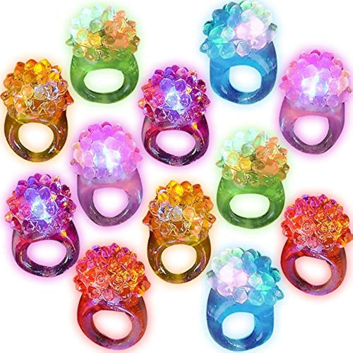 Artcreativity Light Up Bumpy Rings Para Niños, Juego De 12, 